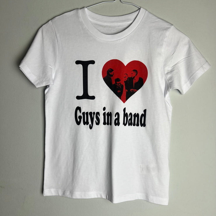 I heart guys in a band baby tee 7-8yr (seconds)