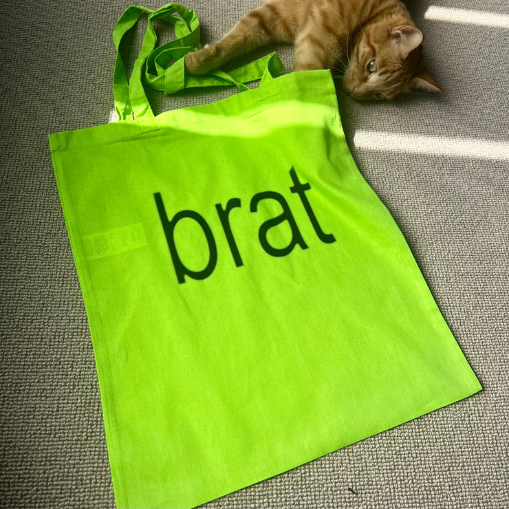 Brat green long handle tote bag