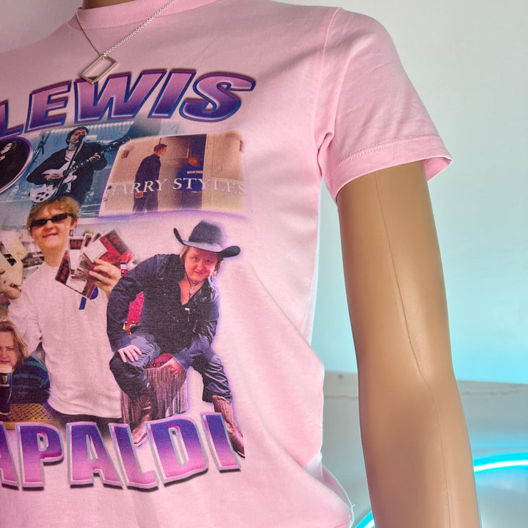 Lewis Capaldi pink baby tee size 7-8yr