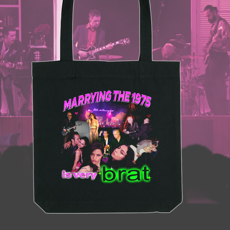 Marrying the 75 is brat tote bag